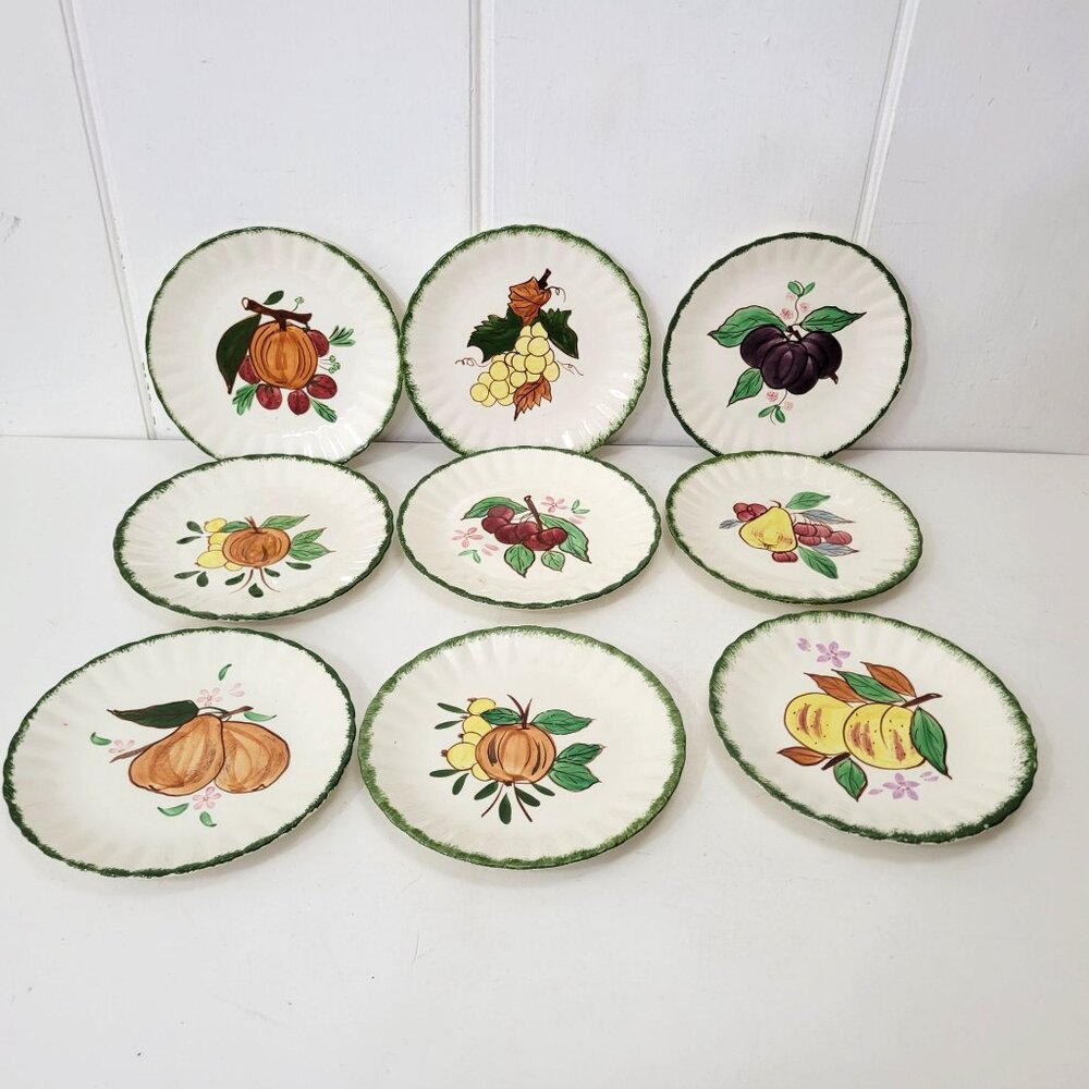 Blue Ridge Pottery Plates, Set of Eight - Picture 12 of 12